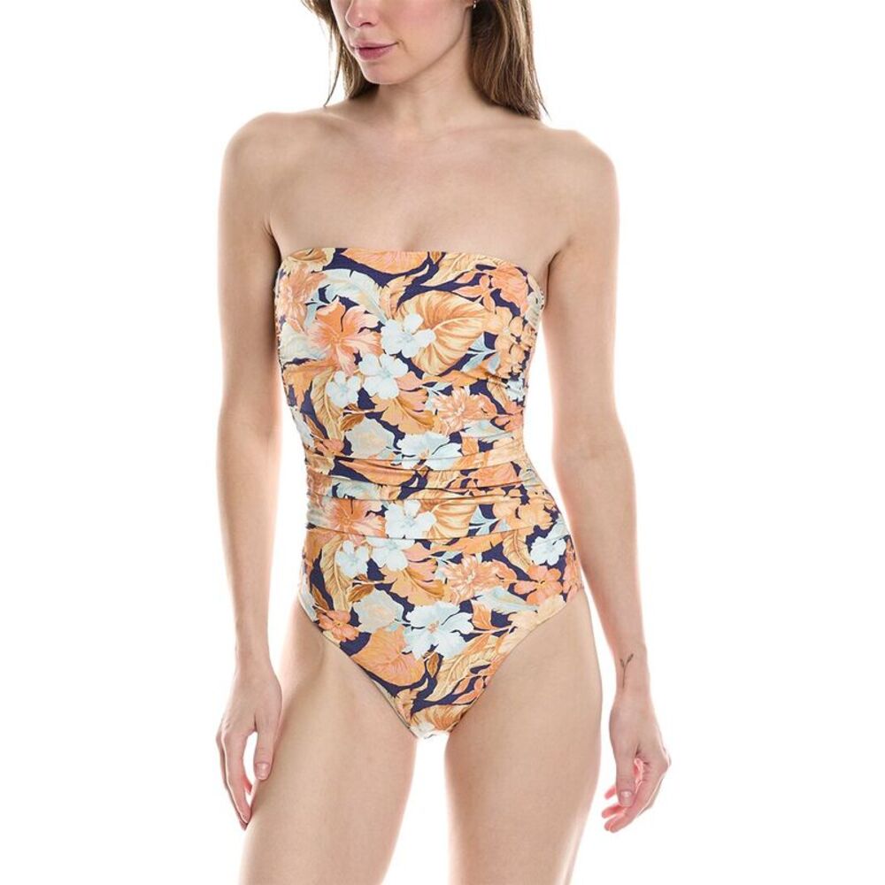 Monte And Lou Womens Monte & Lou Ruched Bandeau One-Piece, Blue